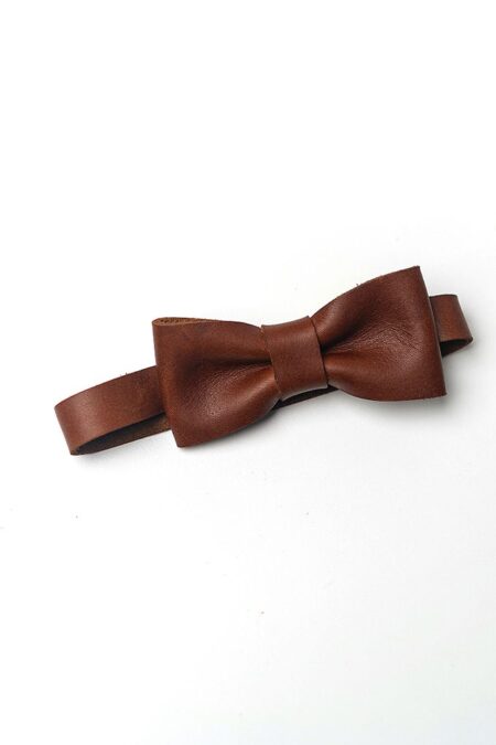 Men's premium leather bow tie on white background